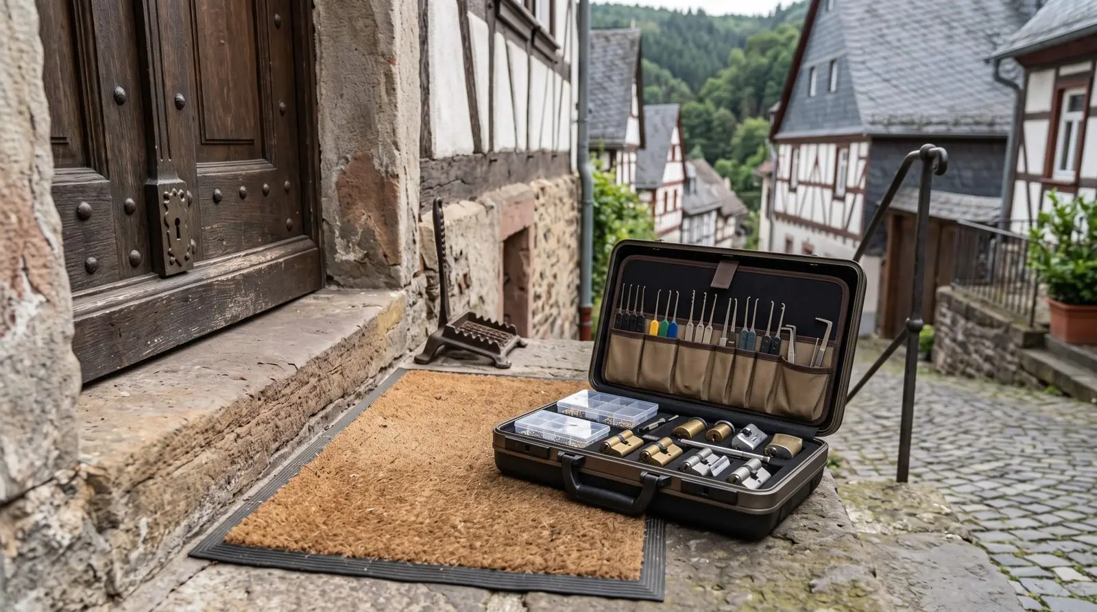Schlüsseldienst Eppstein: Monteur bei der Arbeit an einer Tür